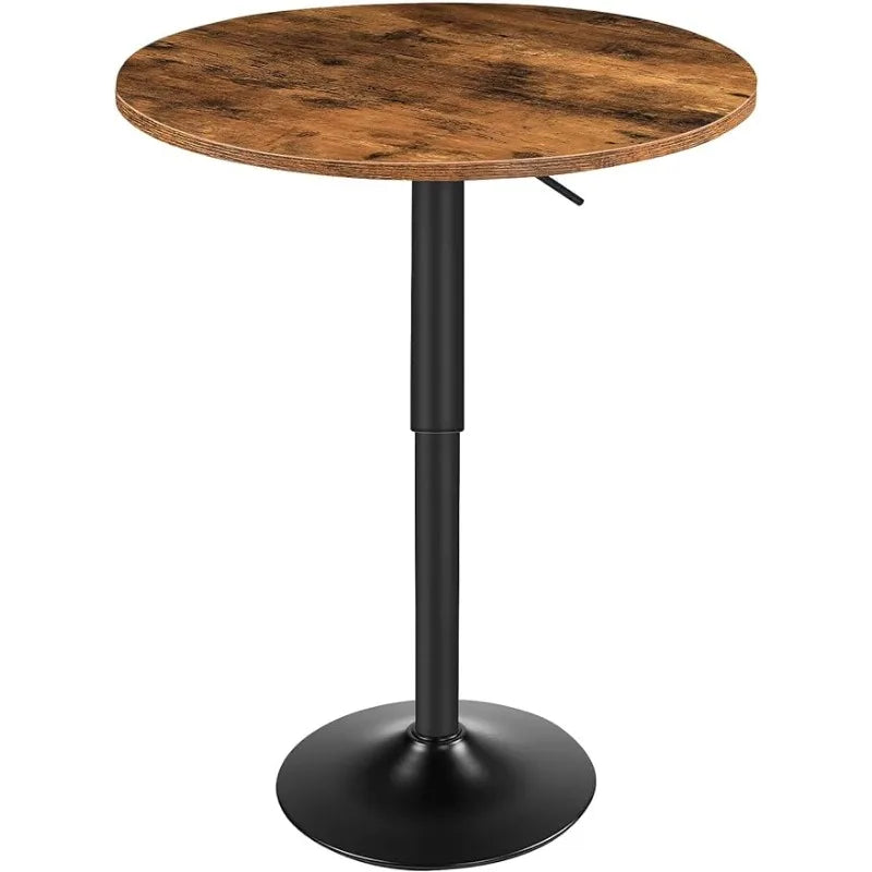 HOOBRO Bar Table, Height-Adjustable Round Pub 27-35.4 Inches,