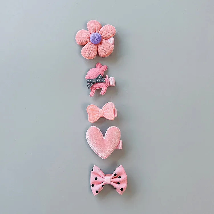 New cute bear girls hair bows 5pcs children