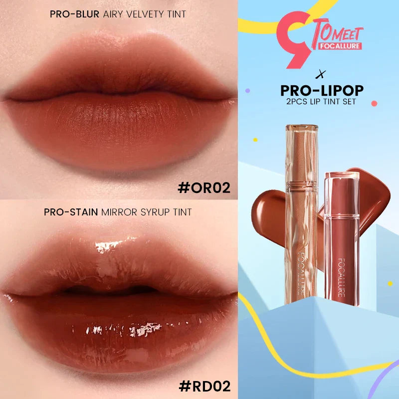 FOCALLURE 2 Pcs/Set Matte Liquid Lipstick Waterproof Long