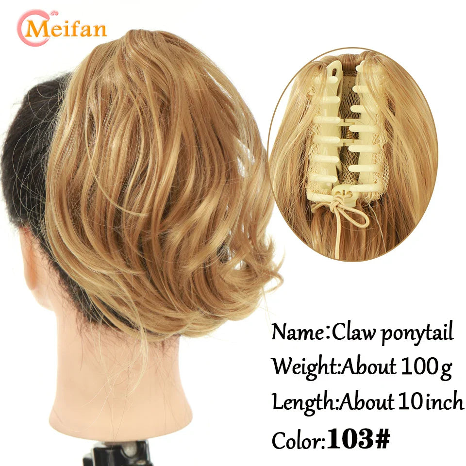 MEIFAN Long Synthetic Wavy Clip in Hair Ponytail