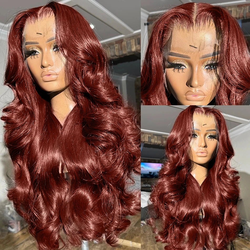 13x4 Reddish Brown Body Wave Lace Frontal Human