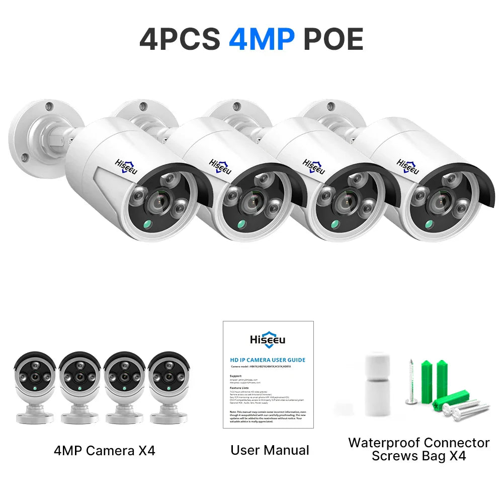 Hiseeu 5MP 4MP Audio IP Security Surveillance Camera