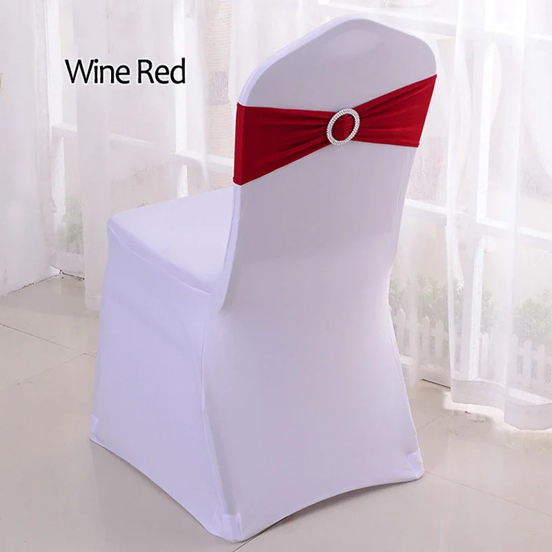 50pcs/lot Stretch Lycra Spandex Chair Covers Bands With