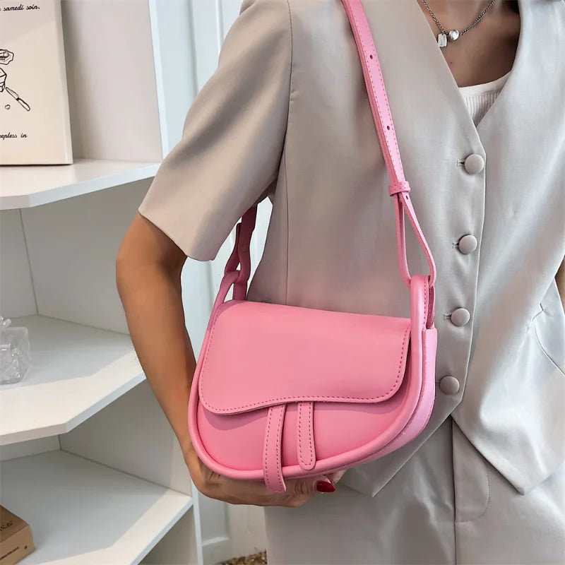 New Fashion Women Saddle Bag PU Leather High