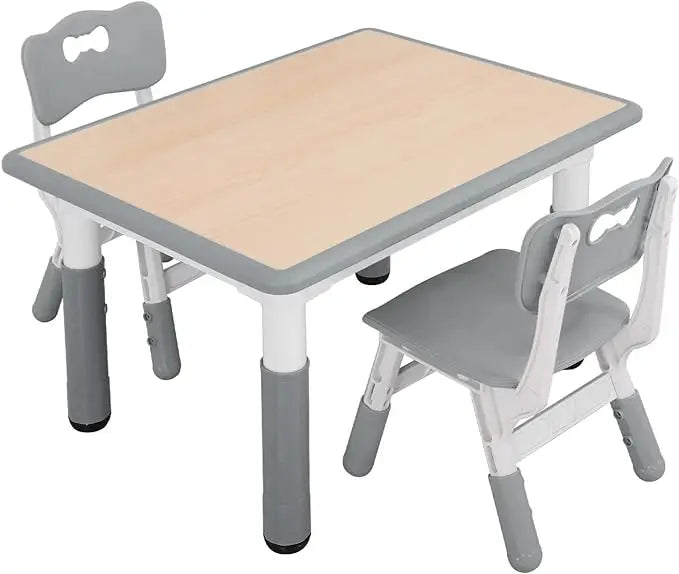 Kids Study Table and Chairs Set, Height Adjustable