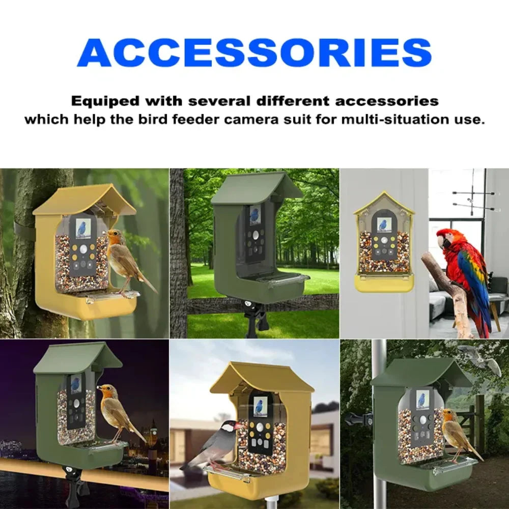 Outdoor Garden Waterproof Smart Window Bird Feeder Wildlife