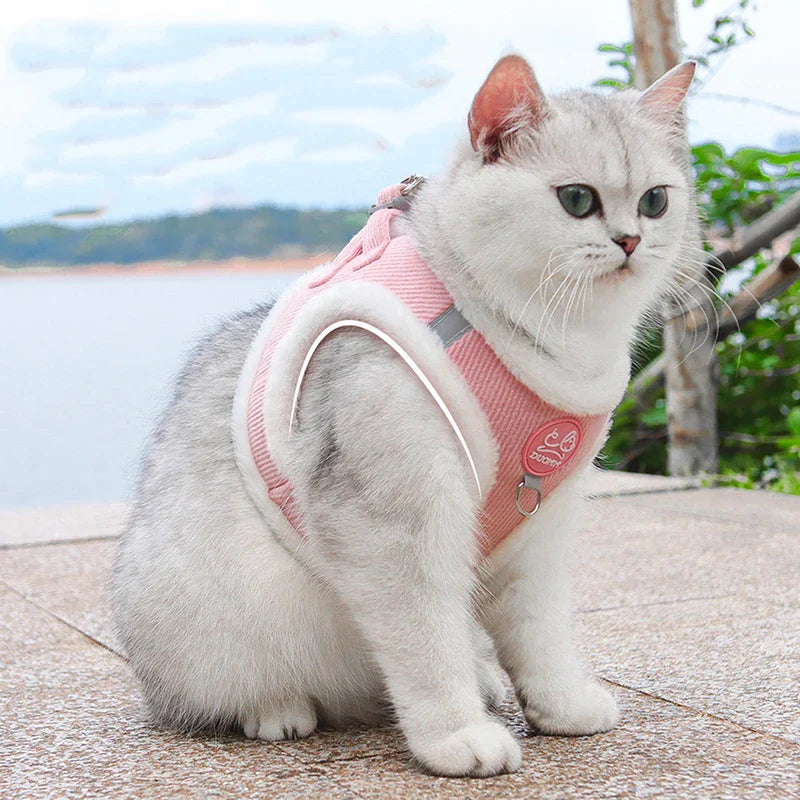 Winter Pet Vest Cute Cat Towing Rope Comfortable