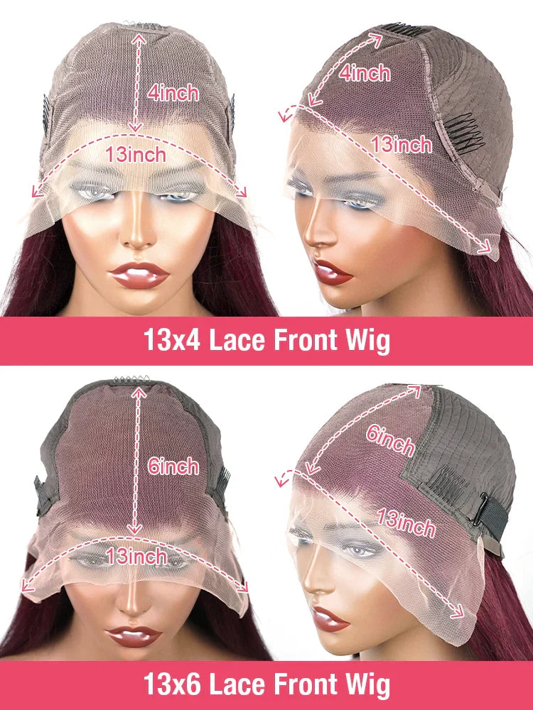 Burgundy 13x6 HD Lace Frontal Human Hair Wig