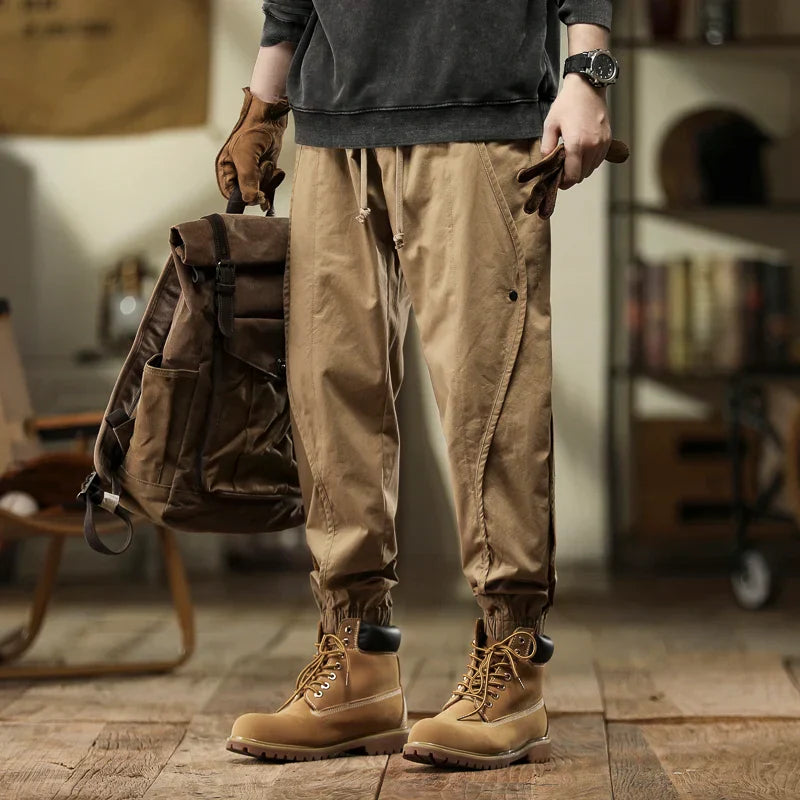 2023 Autumn Winter Cargo Pants Men Retro Loose