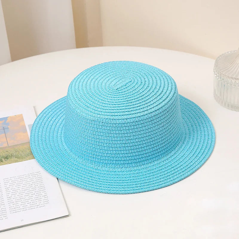 Summer Fashion Versatile Men's Women's Straw Hat Flat