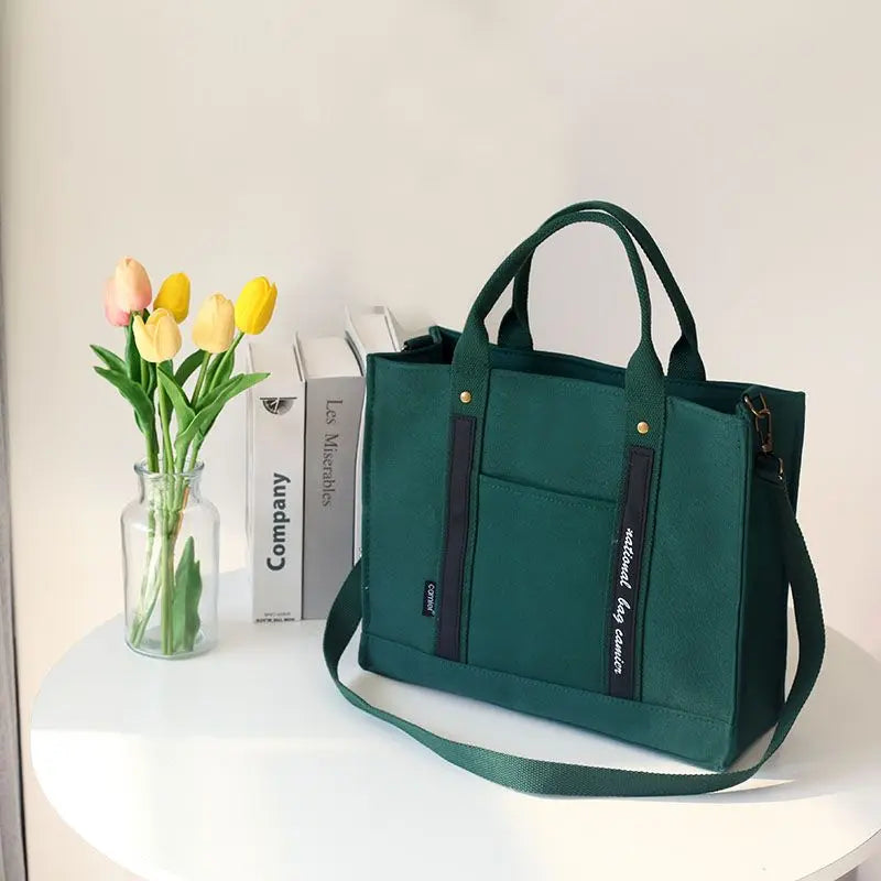 Canvas Bag Women's Large-Capacity Tote Simple Handbag Computer