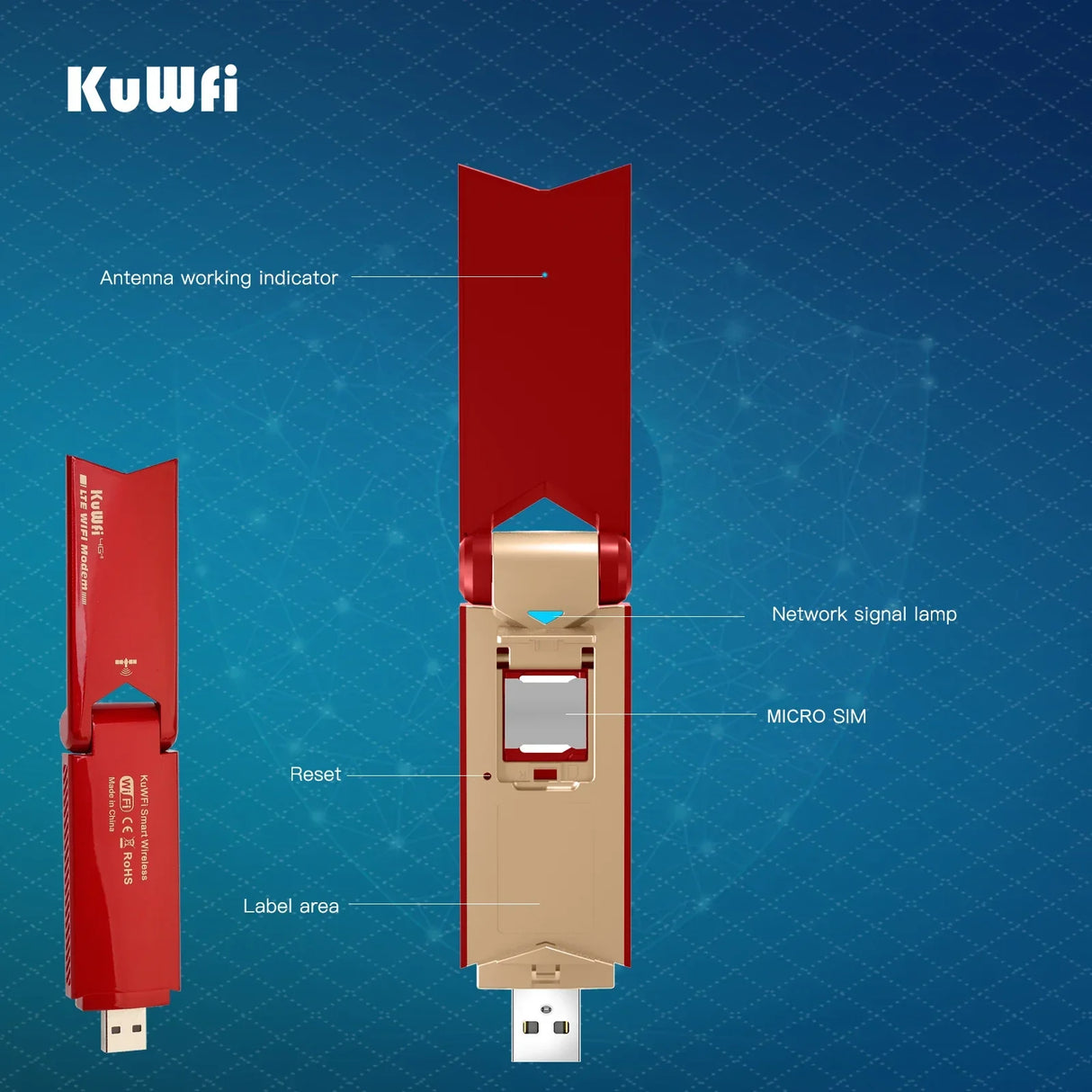 KuWFi 4G WiFi Modem Router 150Mbps USB Dongle