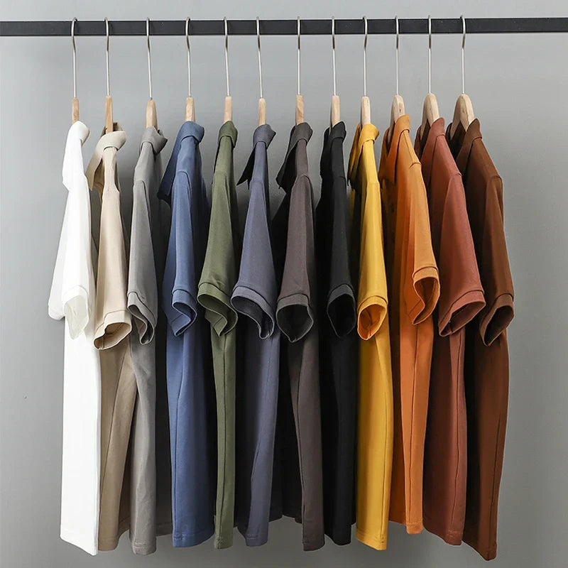Dukeen Solid Color Polo Shirts for Men Short-Sleeved