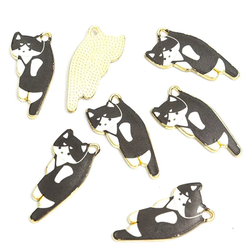 10pcs Kawaii Pet Kitten Enamel Charms for DIY