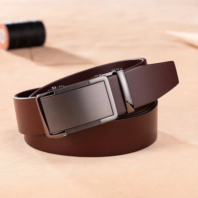 BISON DENIME Male Belts Automatic Alloy Buckle Business