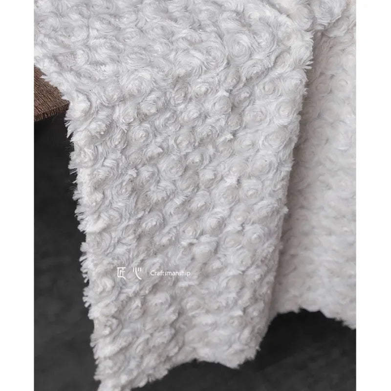White Plush Fabric Soft and Thick Home Textile