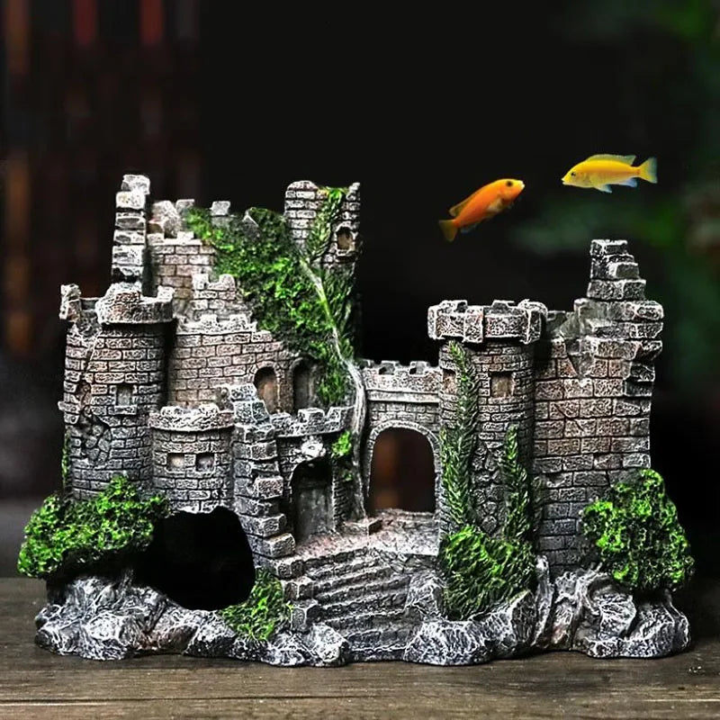 Resin Artificial Fish Tank Ancient Castle Aquarium Decoration