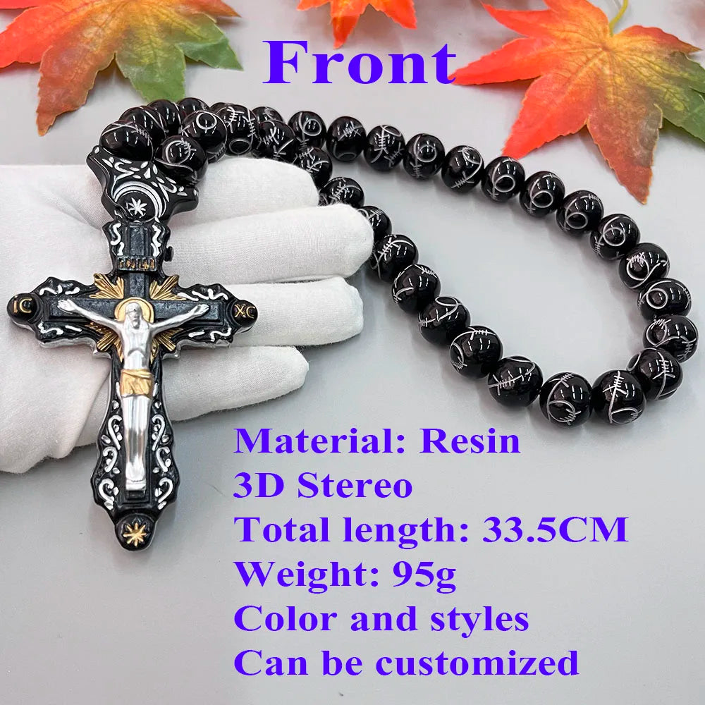 GS111 Cross Holy Image Resin Paintings Fine Beads
