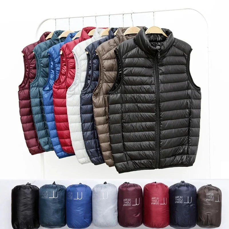 Winter Men Duck Down Vest Coat Ultralight Sleeveless