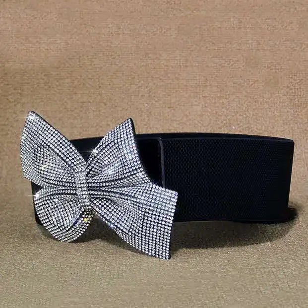 Diamond Glitter Bow Tie Waistbelt for Girls with