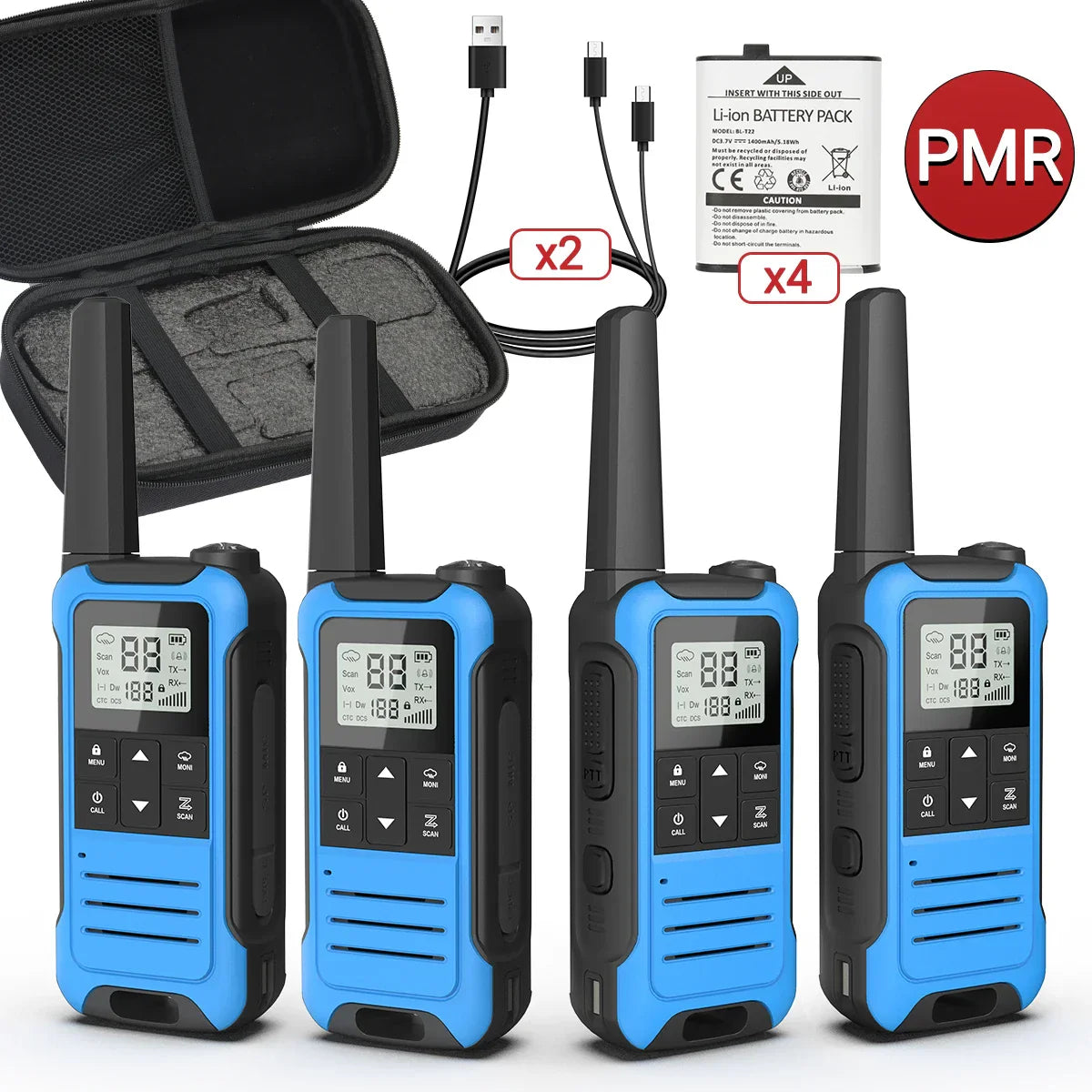 4PCS Baofeng F22 PMR446 /FRS Walkie Talkie Portable