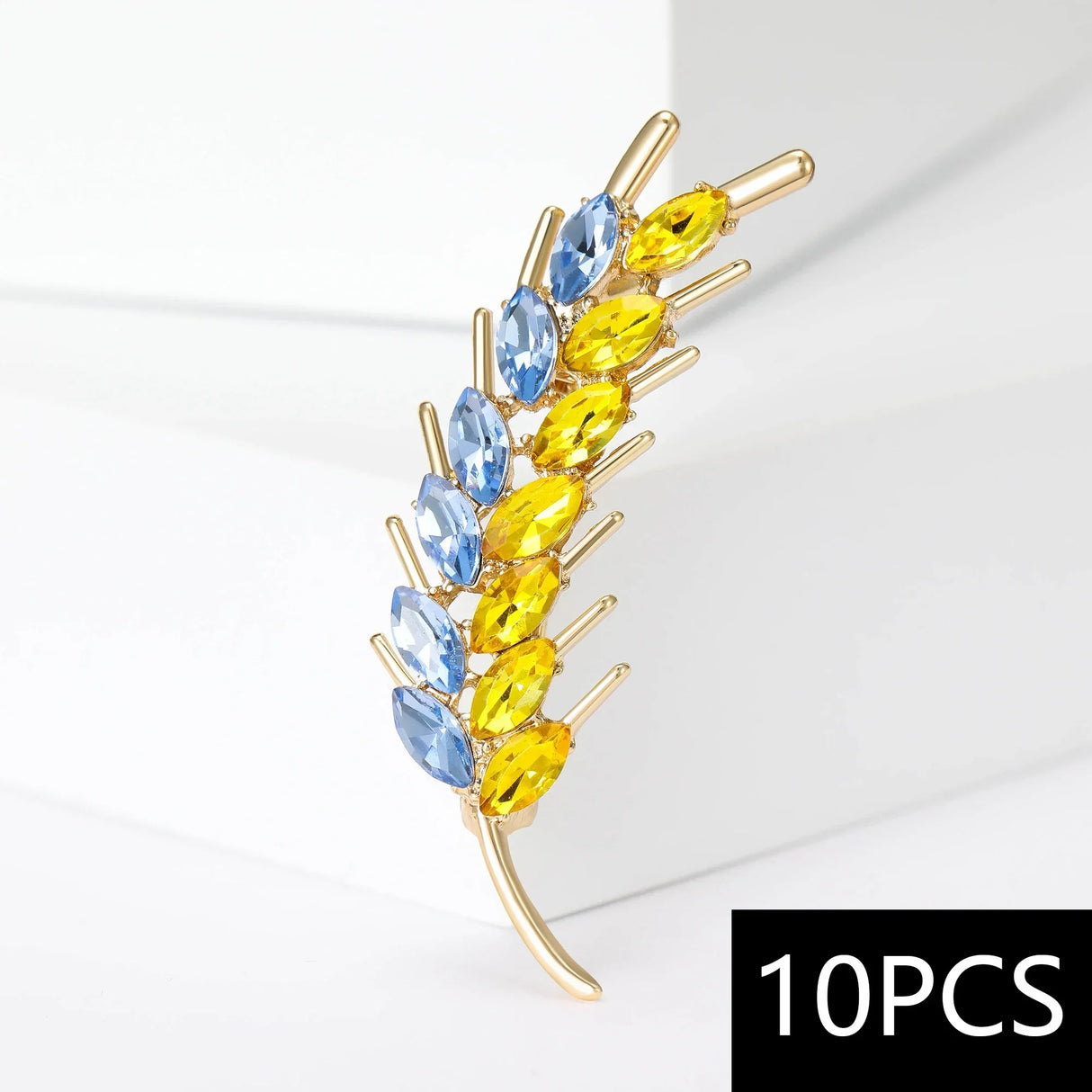 Beaut&Berry 10pcs Women Rhinestone Ear of Wheat Brooches