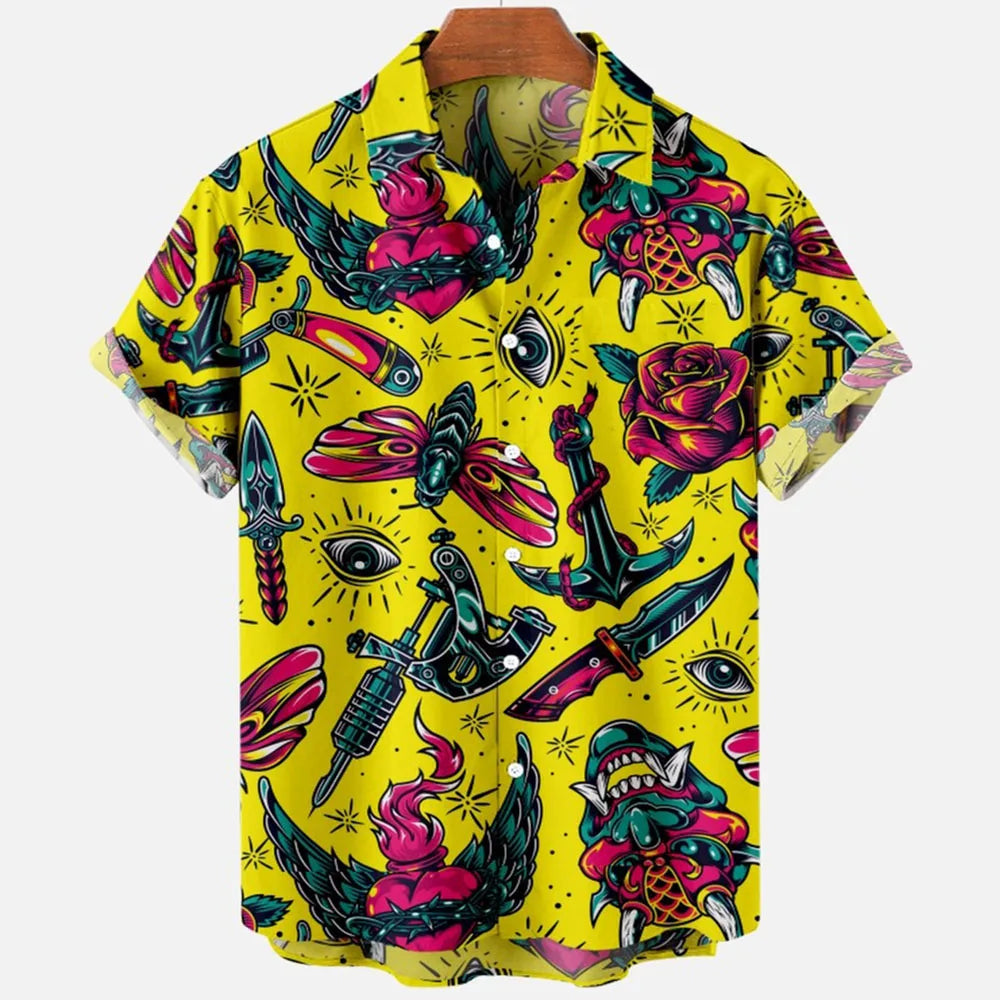 Devil Horror 3d Print Hawaiian Shirt Men Clothes