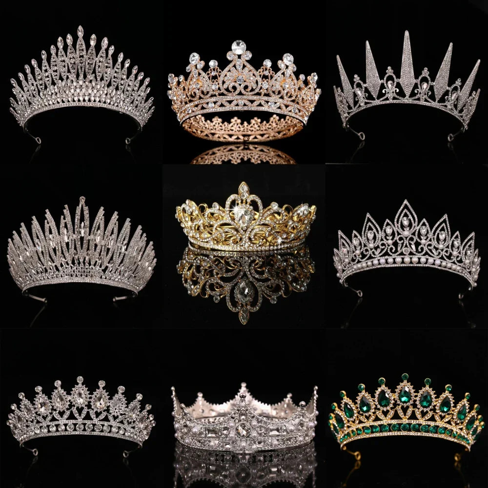 Wedding Crown Gold Silver Color Rhinestone Crystal Diadem