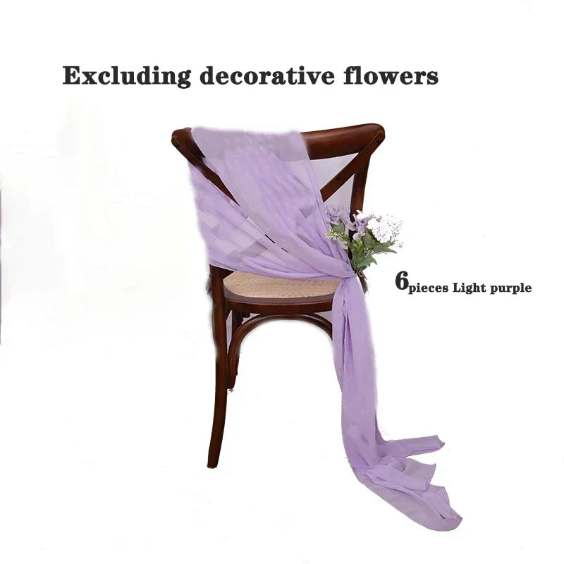 6PCS RUST Chiffon Chair Sashes 30 x 270cm