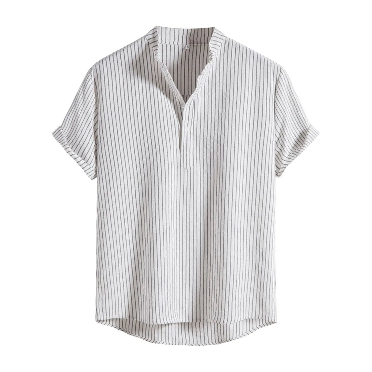 Men's Casual Blouse Cotton Linen Shirt Loose Tops