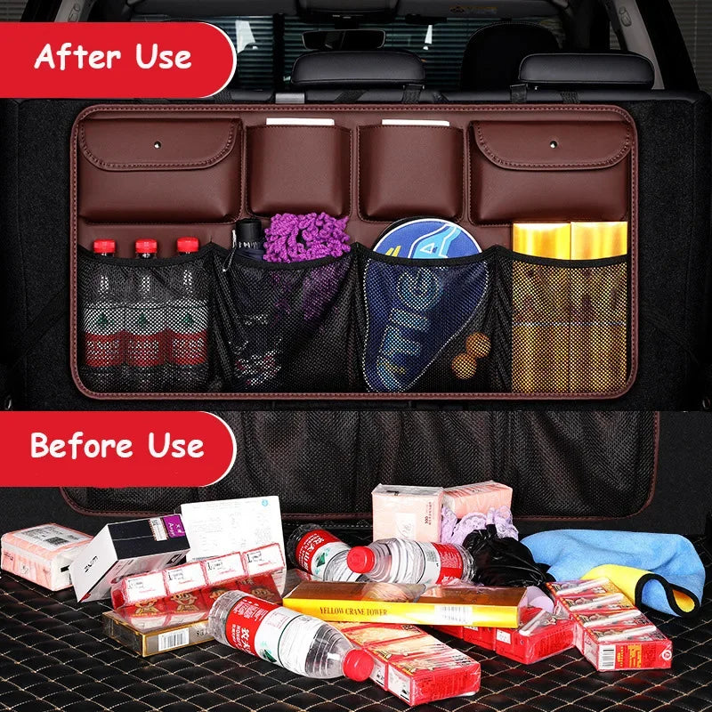 PU Leather Car Rear Seat Back Storage Bag