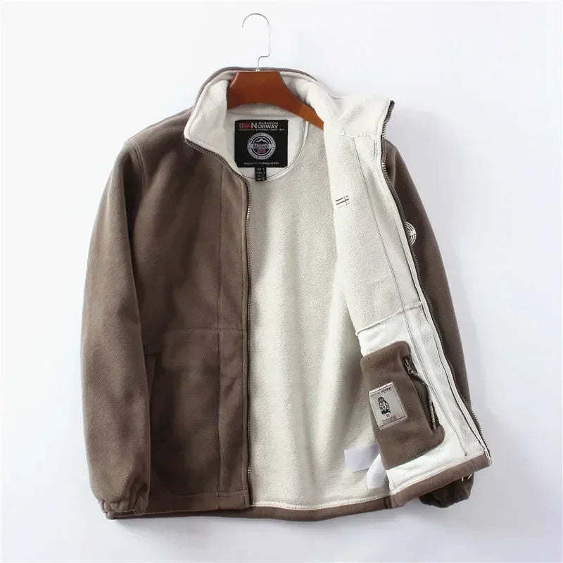 Warm Polar Fleece Jacket Men Winter Zipper Thermal