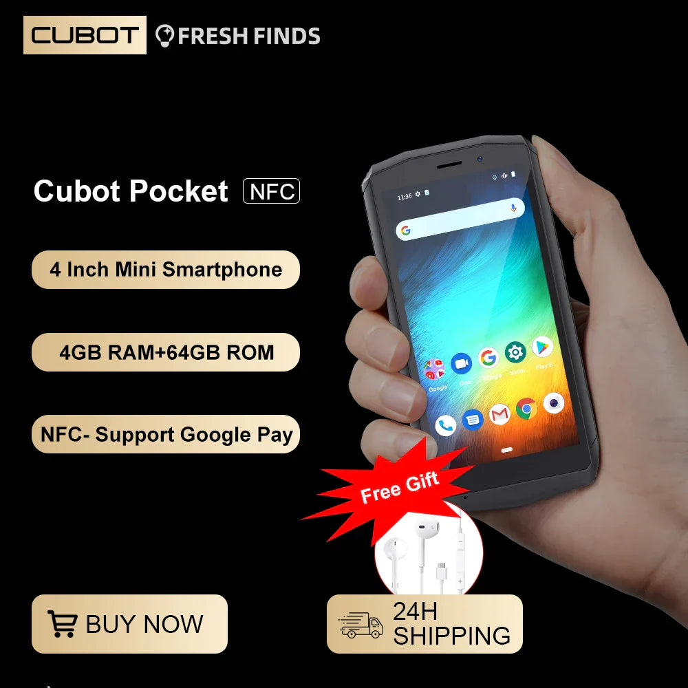 Cubot Pocket Android Mini Smartphone, NFC, 4 GB