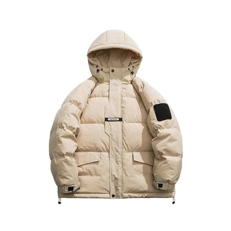 2023Winter High Quality Down Jacket Men Hooded Zip-Up