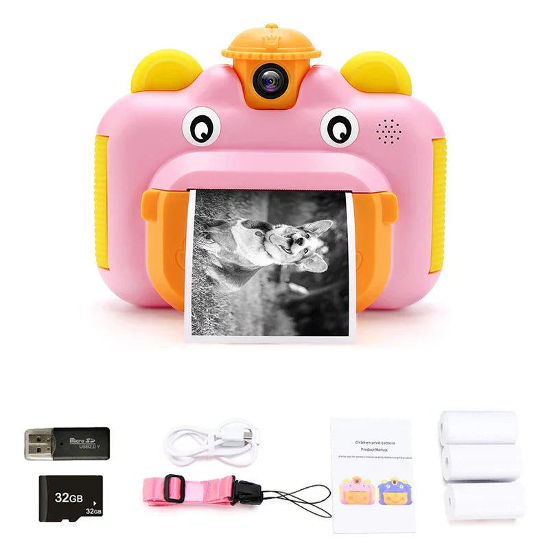 Children's Instant Print Camera With Thermal Printer Kids