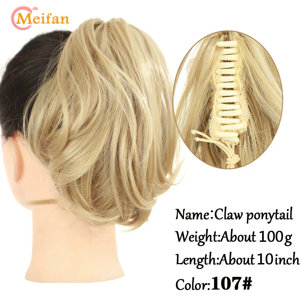 MEIFAN Long Synthetic Wavy Clip in Hair Ponytail