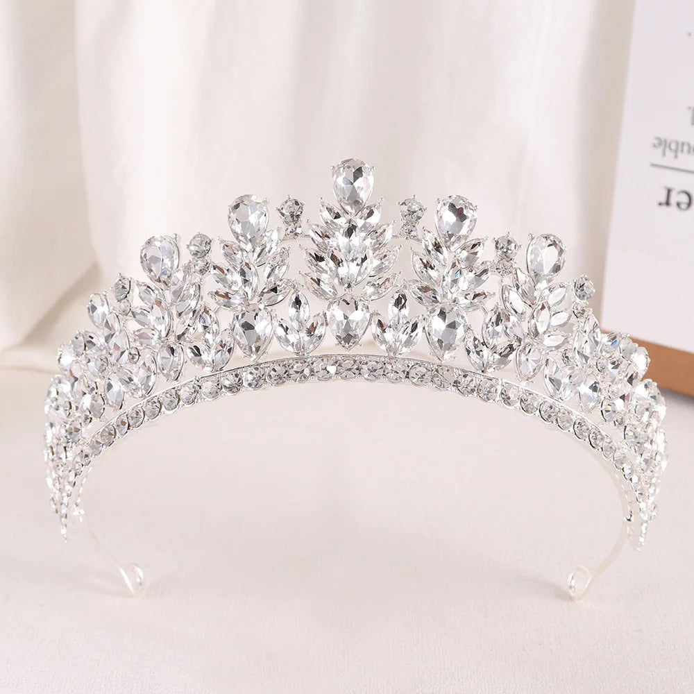 Baroque Green Opal Wedding Headband Crystal Bridal Crowns