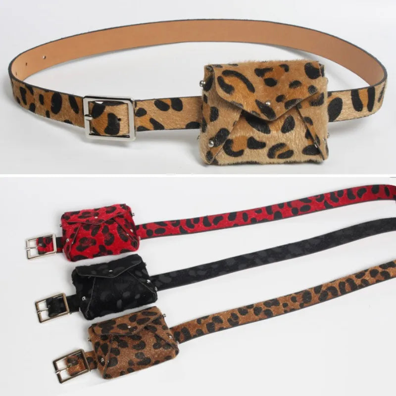 Women's Leopard Print Belt Bag for Autumn/Winter Fashion