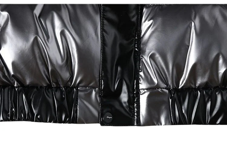 2022 New Bright Leather Men Thicken Warm Winter