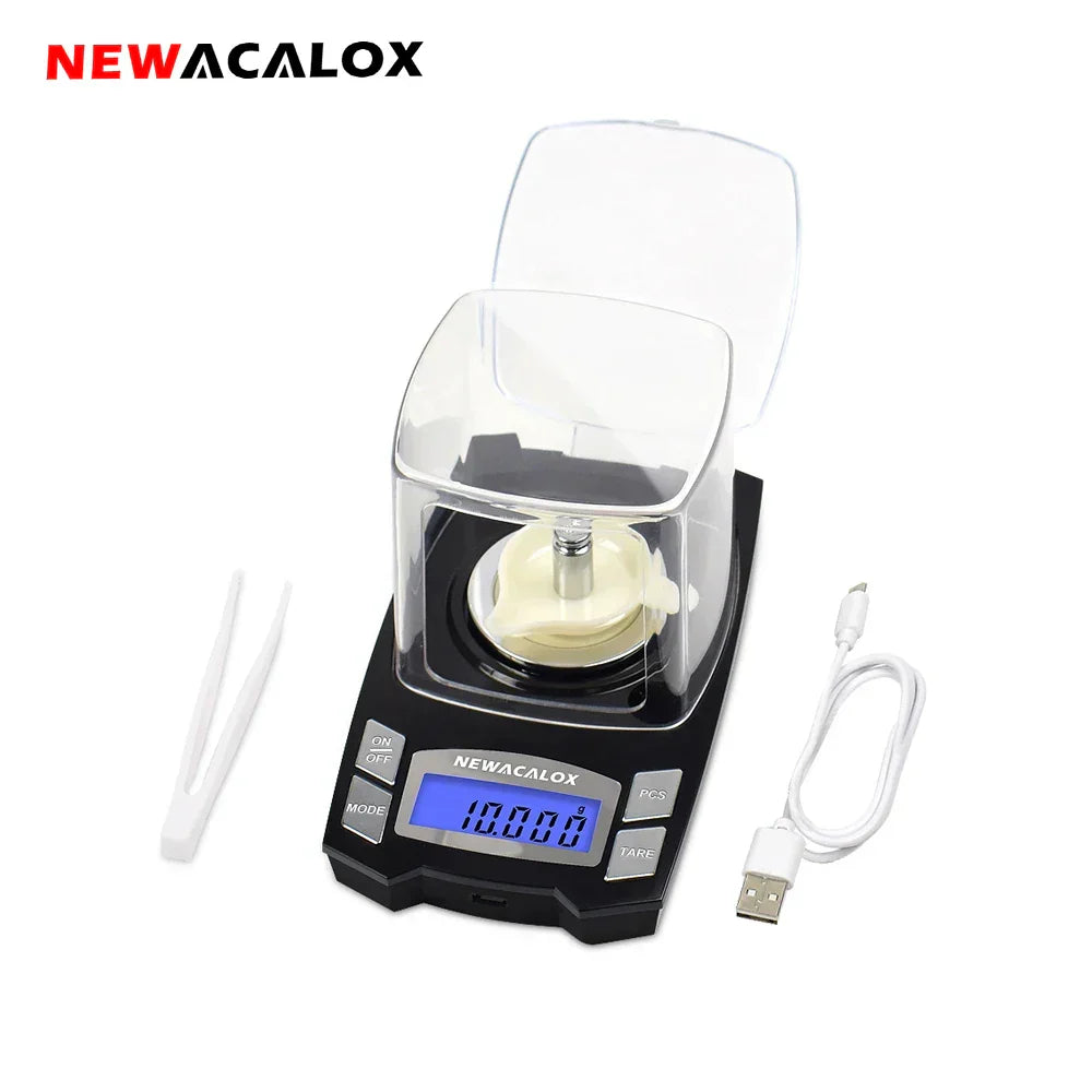 NEWACALOX 50g/100g x 0.001g USB Charging Jewelry Scale