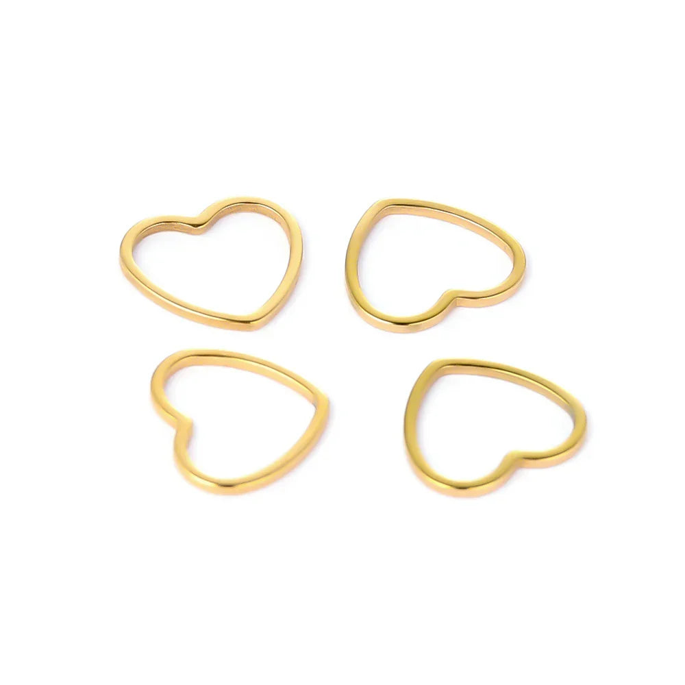 20pcs 12mm Heart Charms Stainless Steel Bracelet Connectors