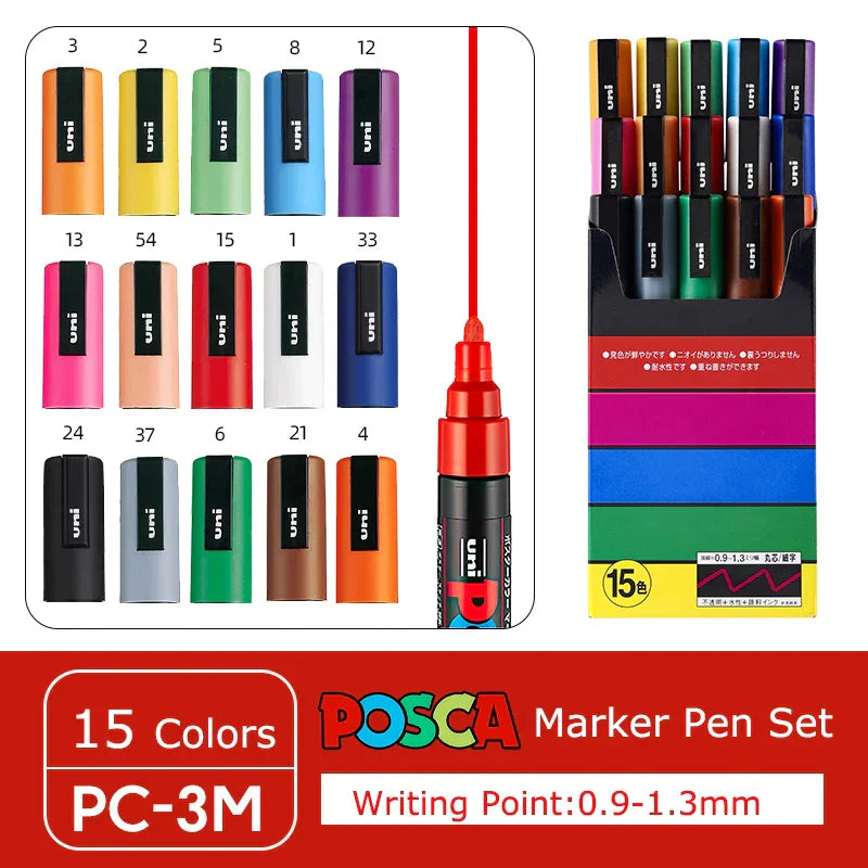 Japan Posca Marker Pen Set Non-Toxic Utilies Escolares