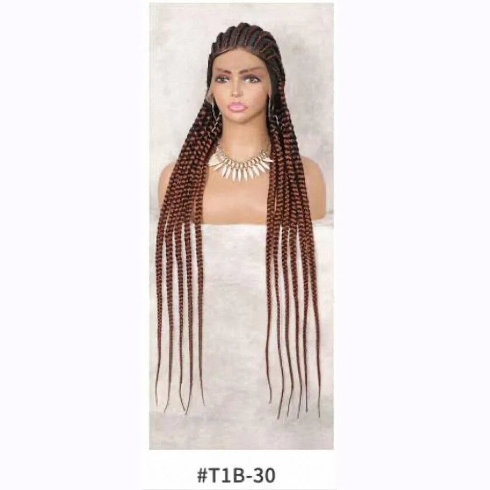 Long Synthetic 11 Braids Full Lace Wig Heat