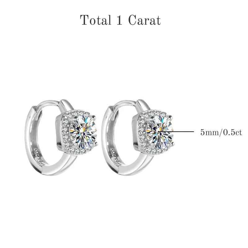 TBCYD 5mm D Color Moissanite Hoop Earrings For