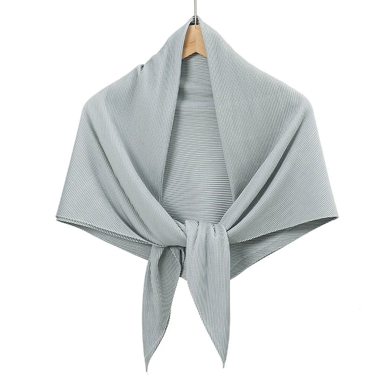Maldives Wholesale Muslim Pleated Square Scarf Matt Silk