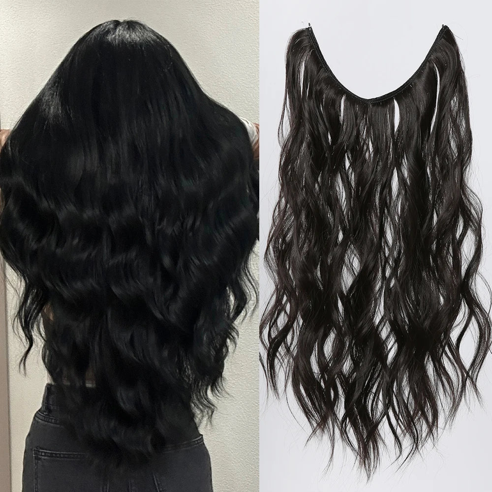 HAIRCUBE Synthetic No Clip Hair Extension Natural Hair