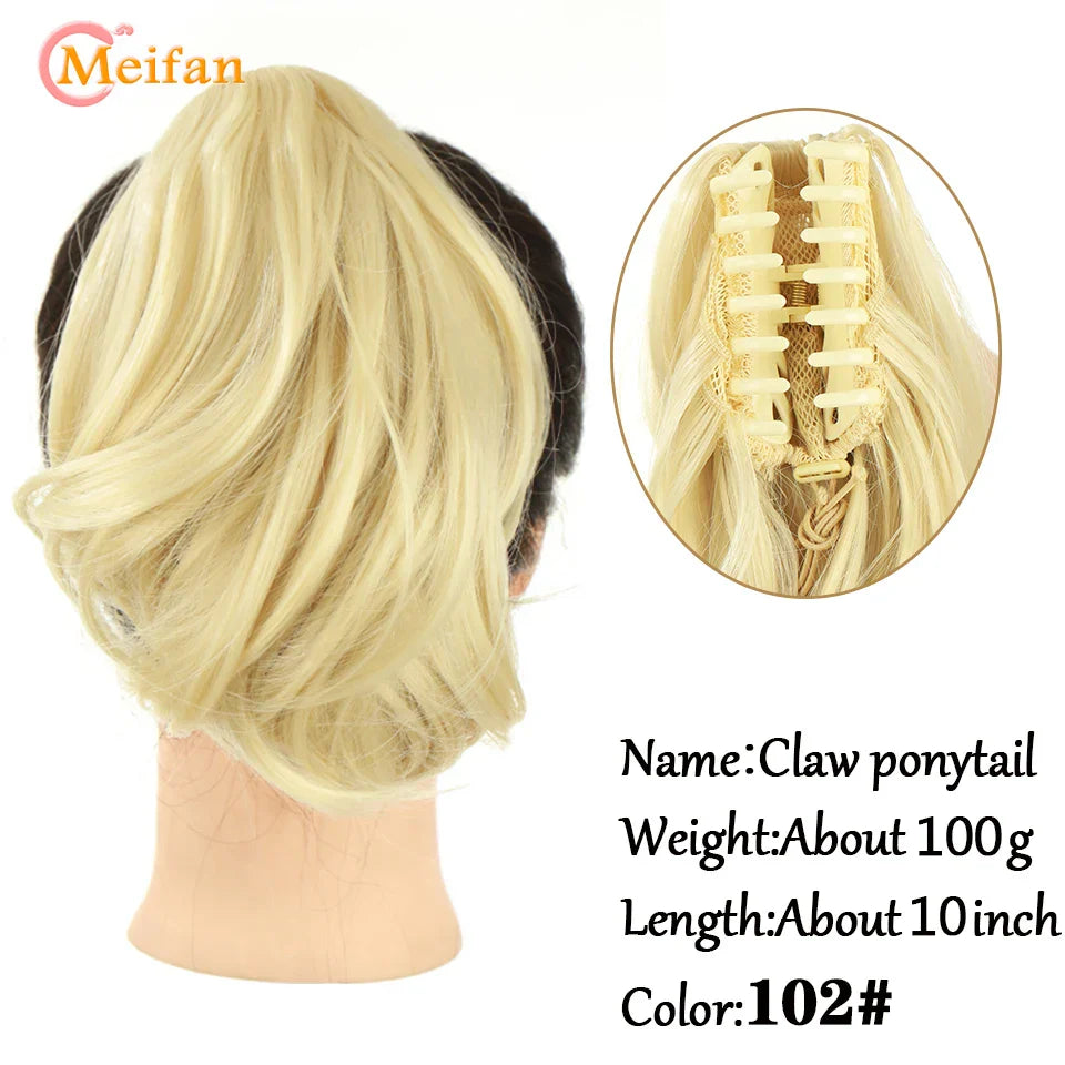 MEIFAN Long Synthetic Wavy Clip in Hair Ponytail