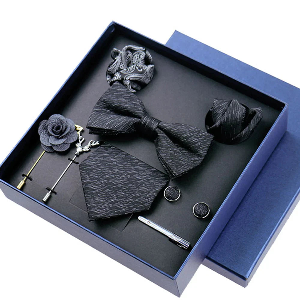 Men's Tie Set Gift Box Fashion Brand Bowtie