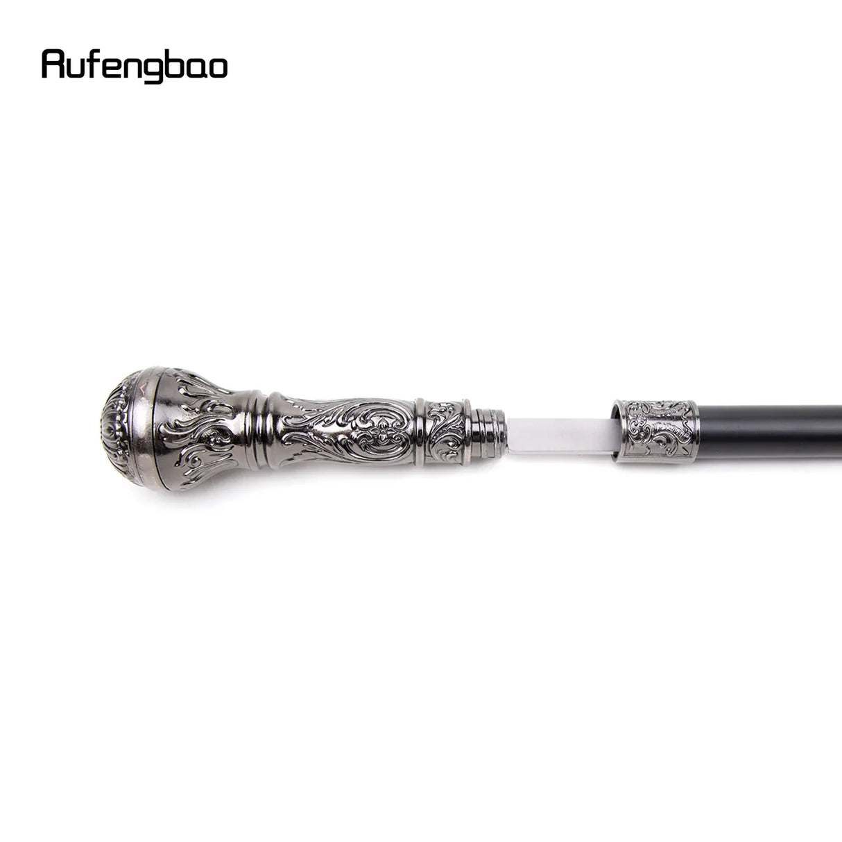 Silver Luxury Round Handle Walking Stick with Hidden