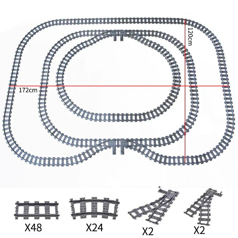 City Trains Train Track Rail Bricks Model Toy